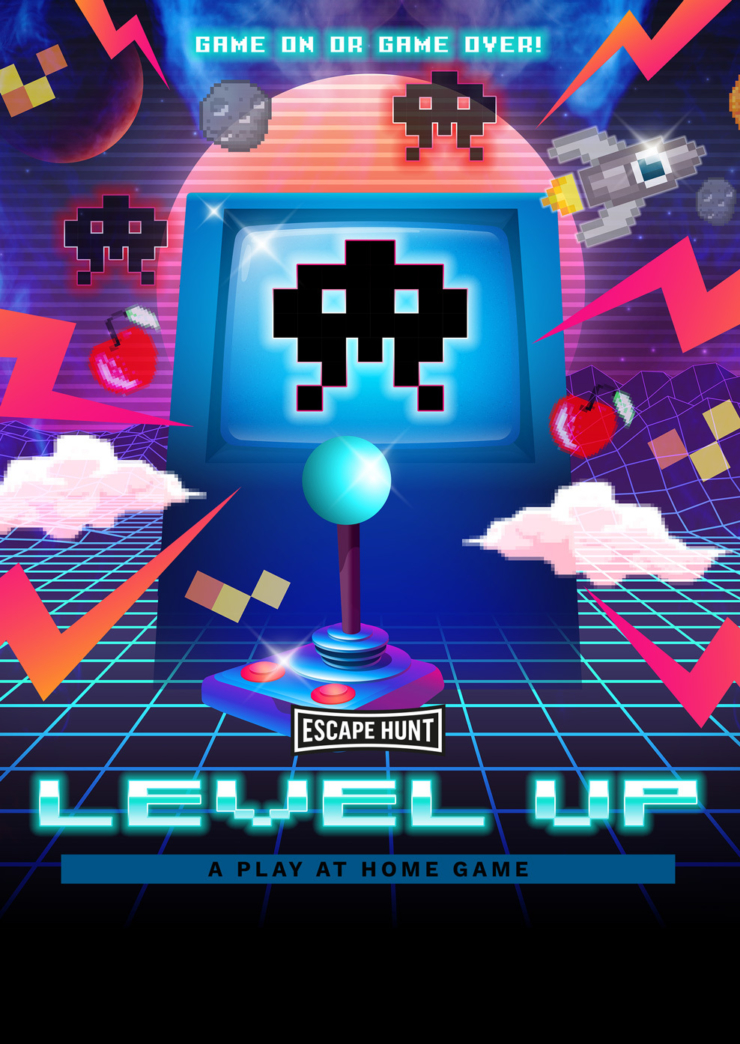 Level Up play at home game poster at Escape Hunt Brisbane