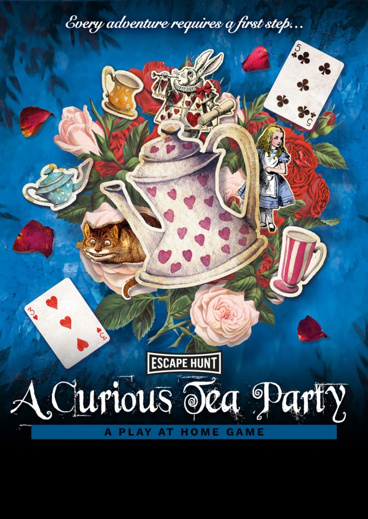 A Curious Tea Party play at home game poster at Escape Hunt Brisbane