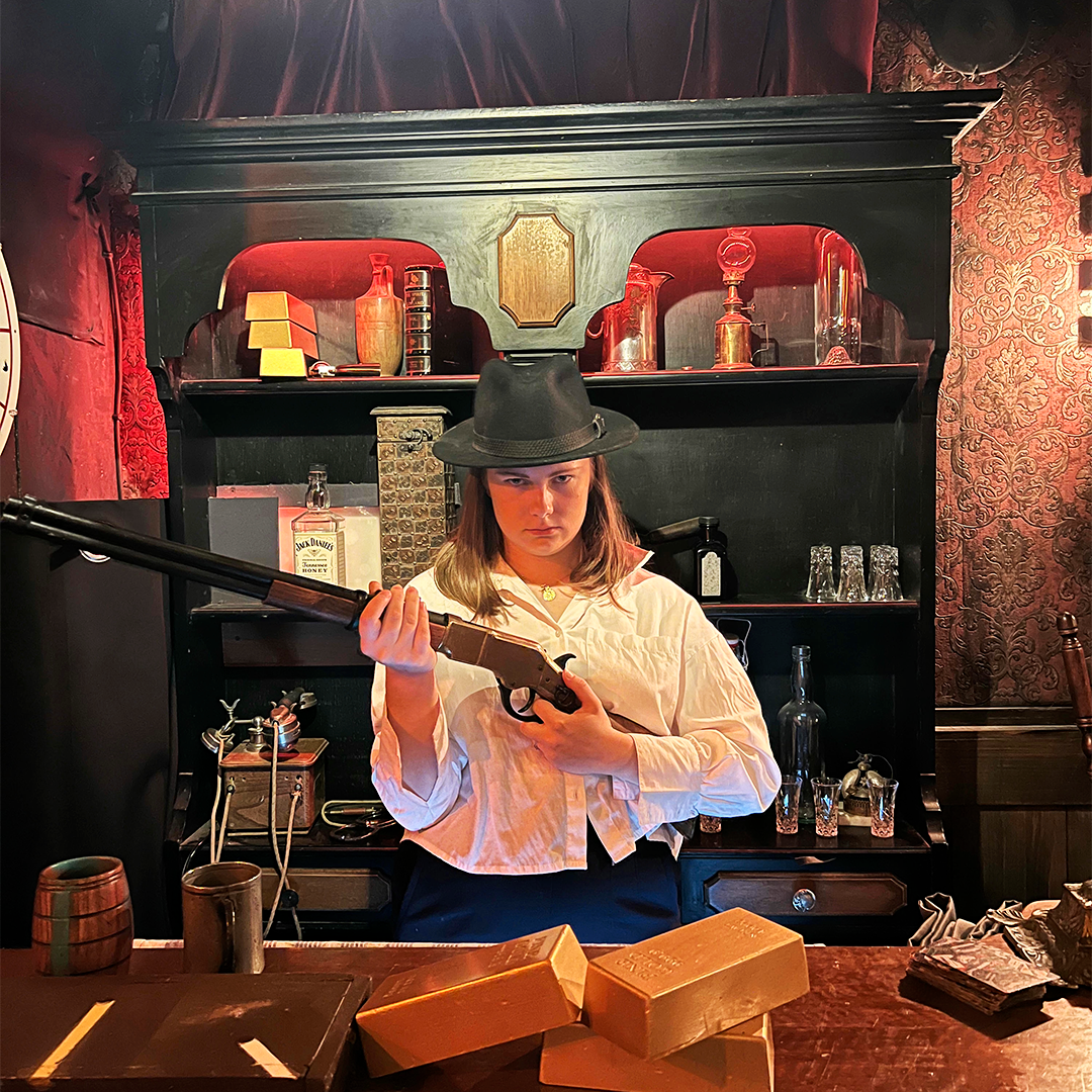 Ruée barman menaçante